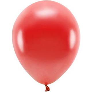 10 stk. Økologiske balloner metallic mørkerød 12" - Biologisk nedbrydelig festpynt
