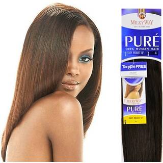 Milky Way Human Hair Pure Yaky Yaky (12 """" 1 Jet Black)