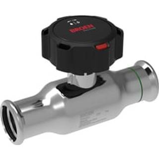 BROEN Full Flow kugleventil rustfri pres/pres DN40 42 x 42 mm lav med gearhåndtag