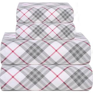 Bliss casa 4 stykker 100% bomulds flanel ark sæt dronning - høj GSM dybe lommer varmt åndbart flanel ark sæt. FLANNEL BED SET inkluderer 1 fladt