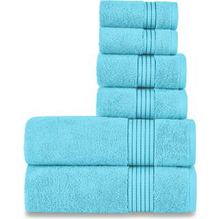 Elegant Comfort Premium bomuld 6 -delt h?ndkl?ds?t inkluderer 2 vaskeklud 2 h?ndkl?der og 2 badeh?ndkl?der 100% tyrkisk bomuld - meget absorberen