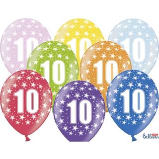 50 stk. Metallic Fødselsdagsballoner Mix Farver – Perfekte til 10 Års Jubilæum &amp; Festlig Dekoration