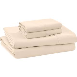 Moderne trde, blde faste mikrofiberlagner - Luksurise mikrofiberlagner - Inkluderer fladt lagnet med dybe lommer og pudebetrk ggeskalsdronni