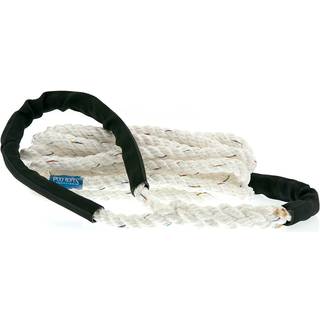Fortøjningsreb med forstærket øje PolyRopes Storm, ekstra elastisk, 3-slået polyester, Ø12 mm, 10 meter, hvid/sort
