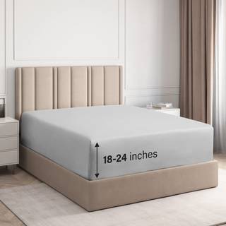 Ekstra Deep Twin XL Fitted Sheet - Hotel Luxury Single Fitted Sheet - Paser let 18 tommer til 24 tommer madras - Soft Wrinkle Gratis åndbar & kom