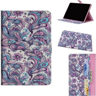 Huawei MediaPad M5 Lite mobiletui i kunstlæder med lysspots og mønster - Farverige blomster