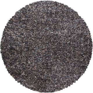 Enjoy Rund Shaggy tæppe Plettet - Brun - 80x80 (Rund)