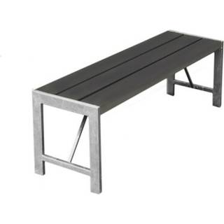 HORTUS H-model bænk, nonwood/galvaniseret stål, antracitgrå, 43 x 180 cm