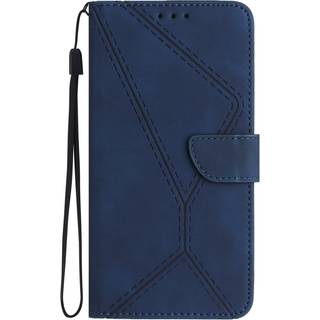 Realme 11 5G Mønstret Læder Flip Cover m. Pung & Strop - Blå