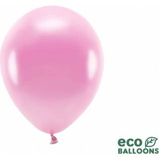 100 stk. økologiske balloner metallic pink 10" – biologisk nedbrydelige festfavoritter