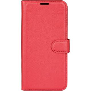 Motorola Moto G42 Litchi Læder Flip Cover m. Pung - Rød