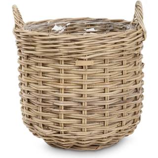 Rund Kurv i Grå Rattan - sæt á 3 størrelser