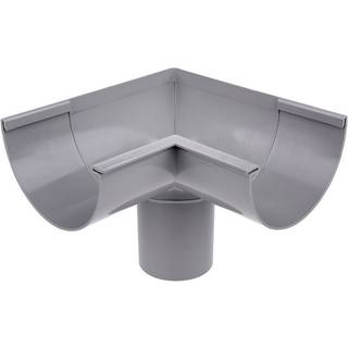 Plastmo indvendig gering med tud, PVC, grå, 90° - nr. 12/Ø75 mm