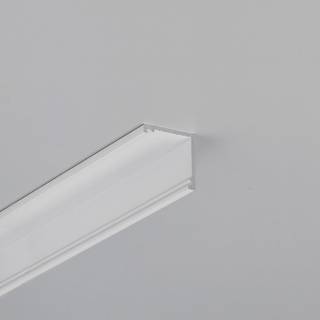 1m aluprofil CABI12 DUO E - Hvid lakeret, hjørne, LED skinne