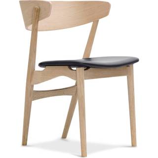 Sibast Furniture No 7 Spisebordsstol Sæbebehandlet Egetræ og Sort Læder