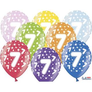 50 stk. Metallic Fødselsdagsballoner Mix Farver 7 År – Elegant Heliumdekoration til Fest