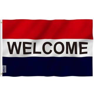 Anley Fly Breeze 3x5 fod ceremoniel velkomstflag - Vivid farve og fade Proof - Canvas Header og Double Stitched - Commercial Ceremonial Welcome F