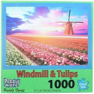 Vindmølle og tulipaner 1000 stykke puslespil