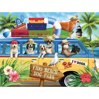 Sunsout Inc - Fido Beach - 300 PC Jigsaw Puzzle av Artist: Tom Wood - Färdig storlek 18 """" X 24 """" - MPN# 29743