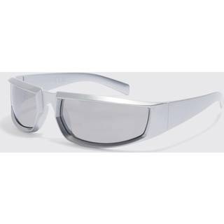 Mens Silver Racer Wrap Sunglasses