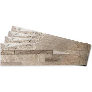 Tic tac fliser skr?l og stick selvkl?bende aftagelig pind p? k?kken backsplash badev?relse 3d stenfliser (12-ark) (stenbrun)