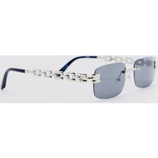 Mens Black Metal Chain Frameless Sunglasses