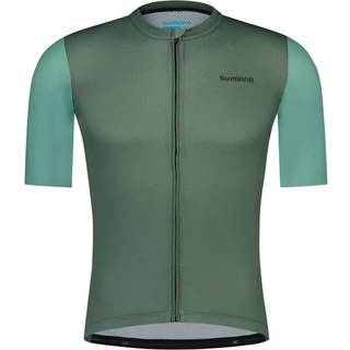 Shimano Aria Short Sleeves Jersey Cykeljersey størrelse L farve olivengrøn