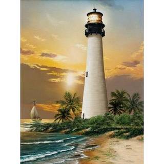 Sunsout Inc - Cape Florida Lighthouse - 500 PC Jigsaw Puzzle av Artist: Tom Wood - Färdig storlek 18 """" X 24 """" - MPN# 28838