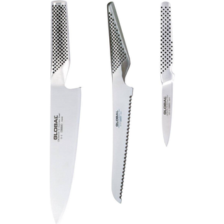 Global G-26115R Messer-Set 3-teilig - Cromova 18 Stahl - Silber