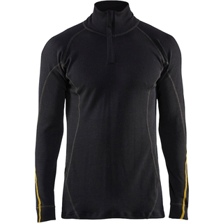 Blåkläder 4796 Brandhæmmende undertrøje inherent half zip / Brandhæmmende undertrøje inherent half zip - 3XL - Sort