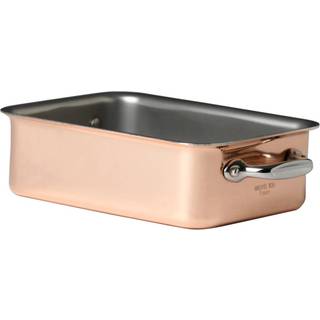 Mauviel - Mini Roasting Pan Copper/Steel - 14 x 10 cm - Ovnfaste fade - Sølv,Kobber
