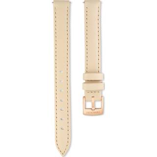 Uhrenarmband, 12 mm Breite, Leder, Beige, Roségoldfarbenes Finish