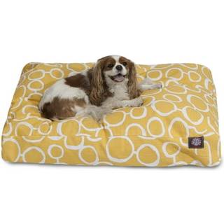 Majest?tisk k?ledyrsfusion gul lille rektangel k?ledyr seng