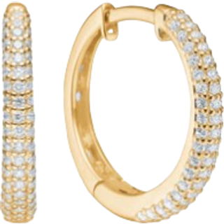 Mads Z La Boheme creoler i 8 kt. guld med klar kubisk zirkon