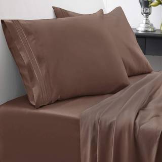 Split King Sheets - Åndbar luksusark med fuld elastik og sikre hjørne stropper indbygget - 1800 Supreme Collection Extra Soft Deep Pocket Bedding