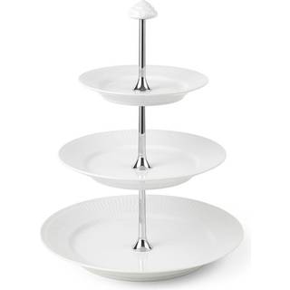 Royal Copenhagen - Hvid Riflet etagere, - 3 Lag