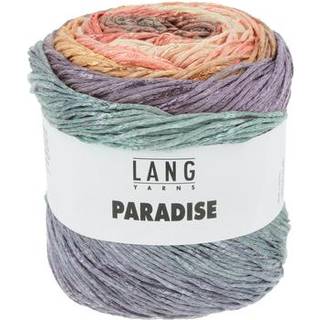 Lang Yarns Paradise 009 Indhold: 78% bomuld, 22% viskose Vægt/længde: 100 g = ca. 320 meter Anbefalede pinde: 3.5-4 mm Strikkefasthed: 10 x 10 cm = 23 m x 30 p Vask: Finvask 30ºC / Tåler ikke tørretumbling / Brug aldrig skyllemiddel.
