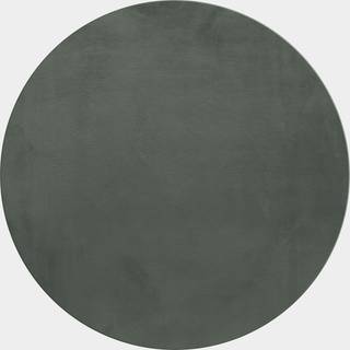 Pouffy Rund Shaggy tæppe Ensfarvet - Grøn - 120x120 (Rund)