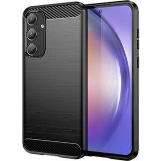 Samsung Galaxy A55 Børstet TPU Cover - Karbonfiber - Sort