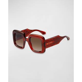 ETRO Kvinde ETRO 0015/S 2LF/HA Solbriller Plast Bordeaux Brun Firkantet Normal Skygge