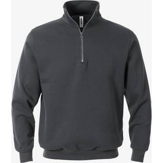 Fristads 116774 Sweatshirt med kort lynlås / Arbejdstrøje Mørkegrå L