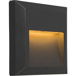 Moderne væglampe mørkegrå firkantet inkl. LED - Gem