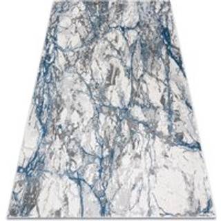 Tæppe NOBLE moderne 9962 68 marmor, sten - Strukturelle, to niveauer af fleece fløde / blå 120x170 cm