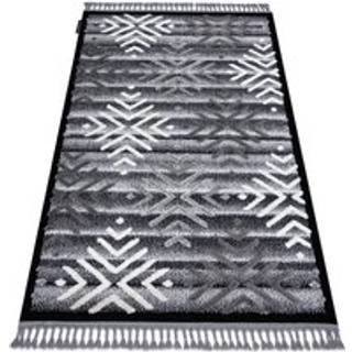 Tæppe MAROC P658 Płatki śniegu sort / grå kvaster berberi Marokkansk shaggy 120x170 cm
