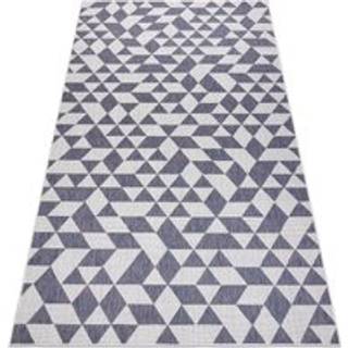 Sisaltæppe SISAL SION Geometrisk, Trekanter 22373 fladvævning ecru / blå / lyserød 120x170 cm