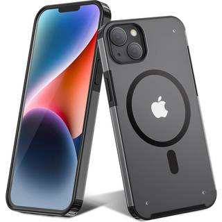 Oribox-sag kompatibel med iPhone 14 Plus-sag [Mil-Grade Drop Tested & kompatibel med MagSafe] Gennemsigtig Mat Case med Shatterfast Scratch Resis