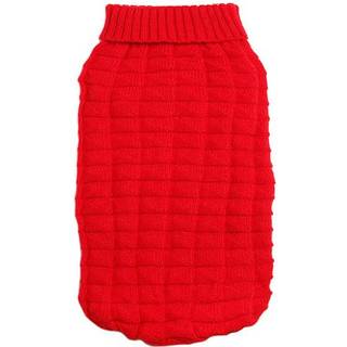 Strikket Hundetrøje - Red Waffle / Størrelse 40