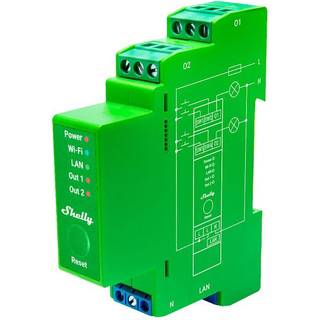 Shelly Pro Dimmer 2PM - WiFi tavlelysdæmper, 2x200W