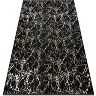 MIRO 11111.2106 tæppe skal vaskes Marmor, glamour skridsikker - sort / guld 80x150 cm