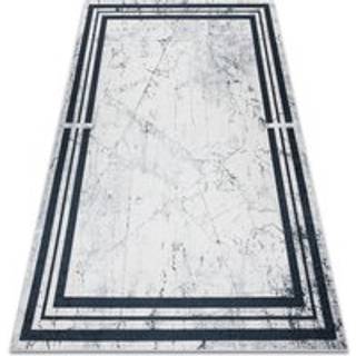 ANDRE 1023 tæppe skal vaskes Ramme marmor skridsikker - sort / hvid 80x150 cm